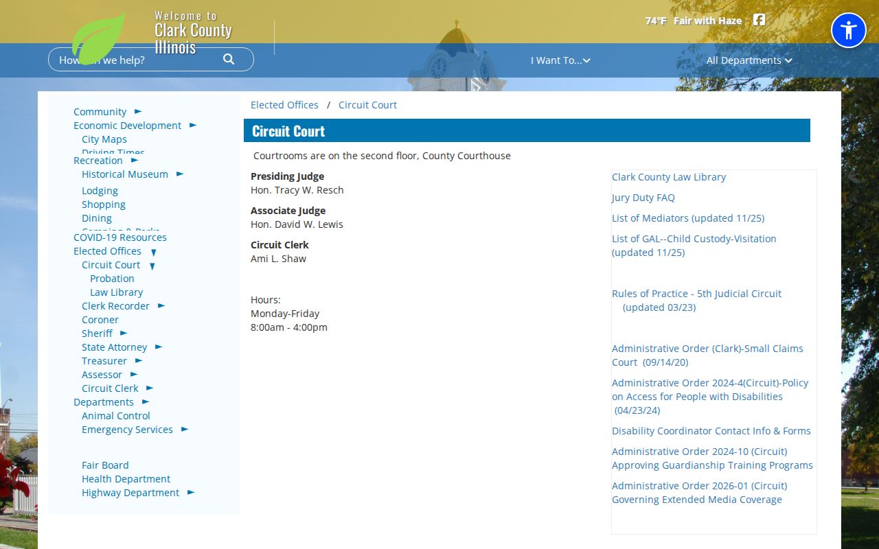 Clark County criminal court case Circuit Court page