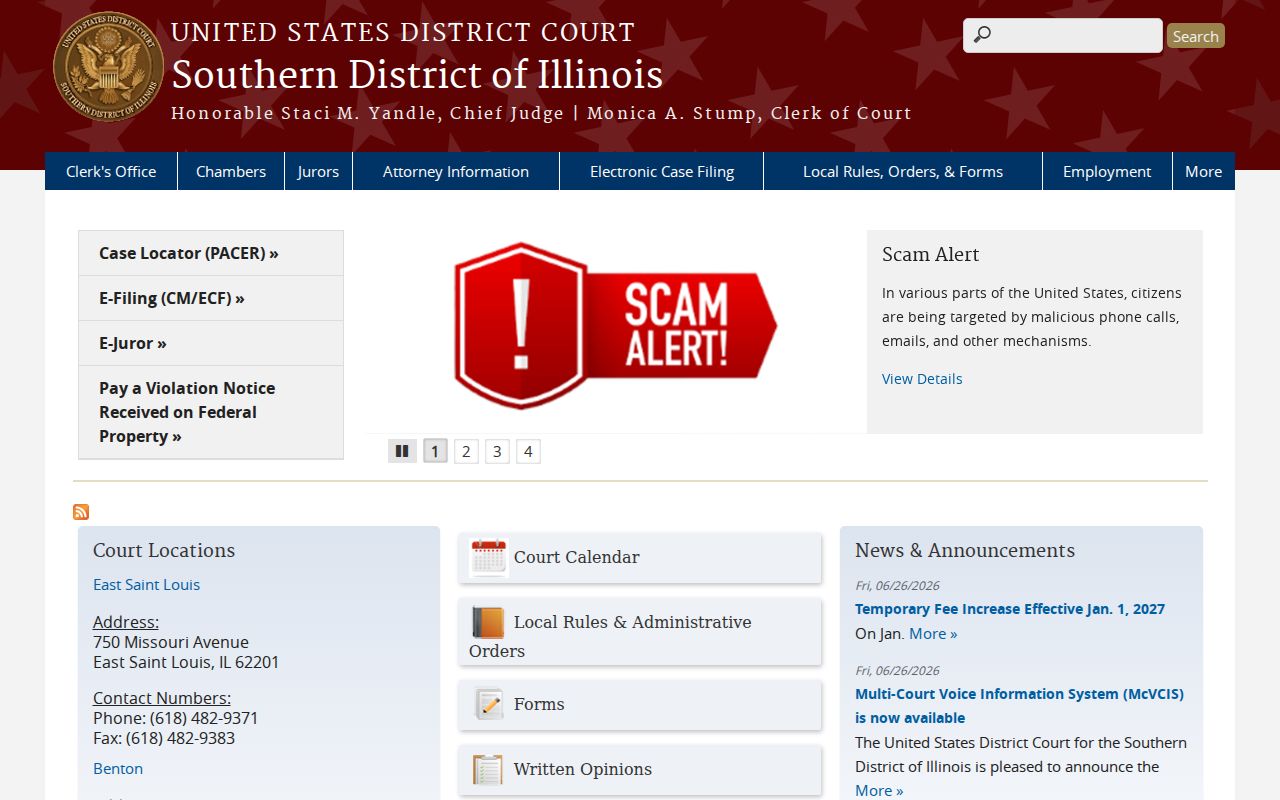 United States District Court for the Southern District of Illinois website